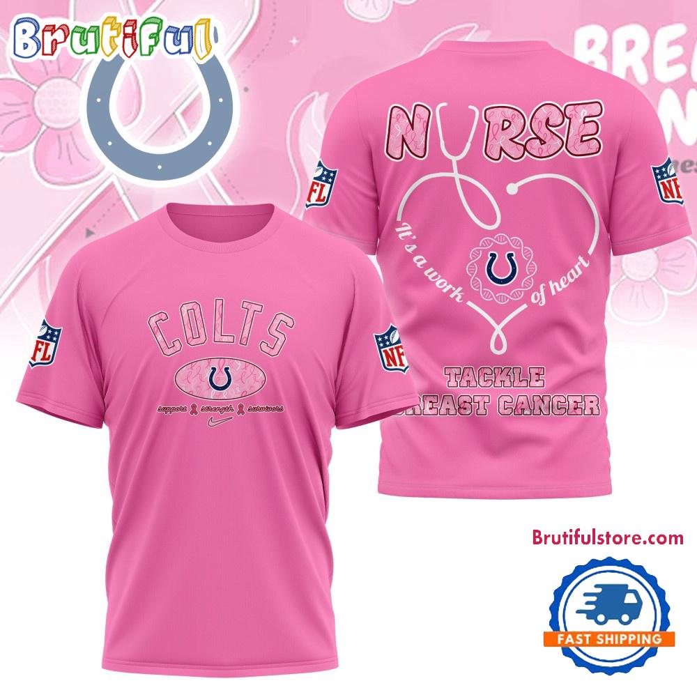 Sportswearmerch Indianapolis Colts NFL Nurse Breast Cancer Awareness T-shirt For Fan