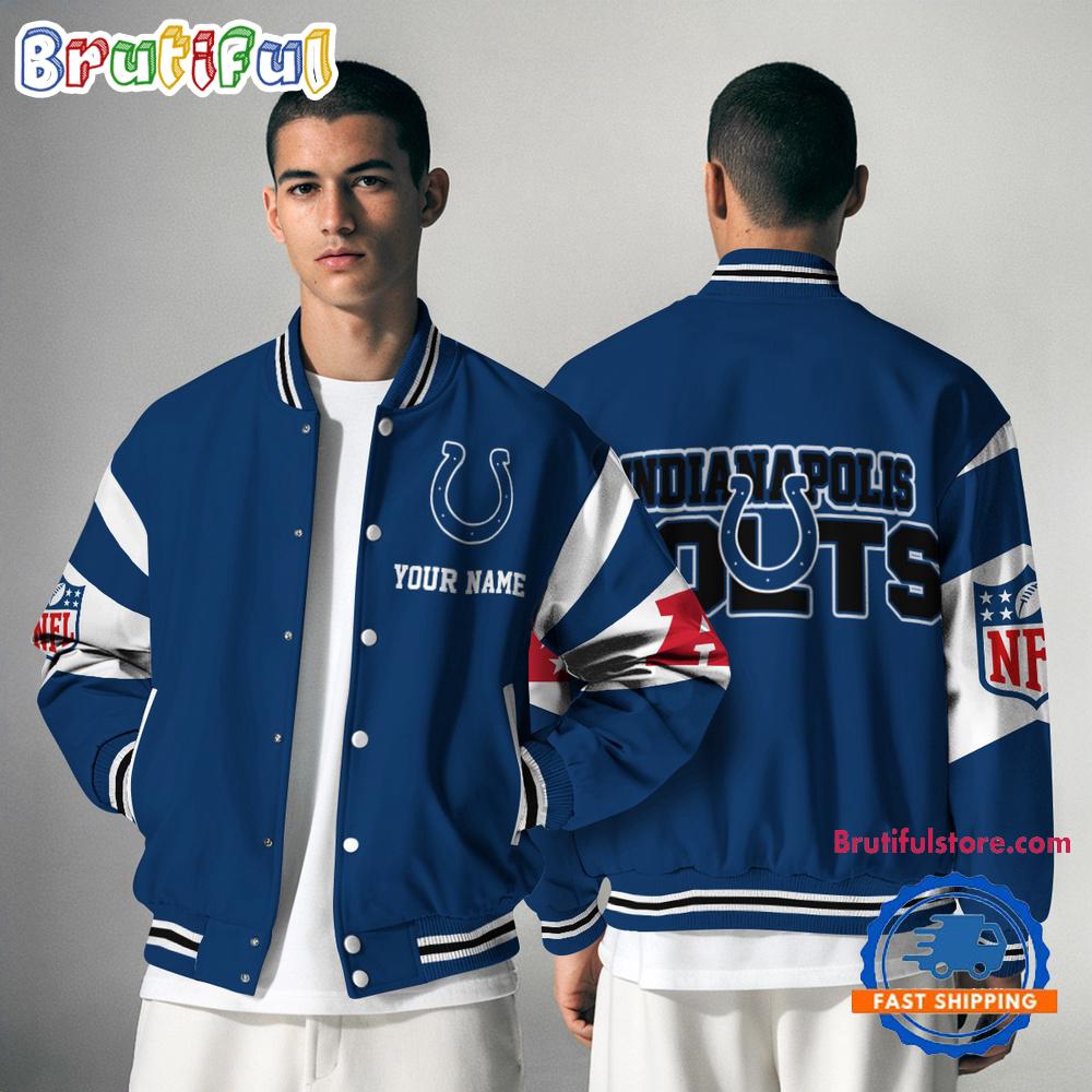Sportswearmerch Indianapolis Colts NFL Personalized Baseball Jacket For Fan