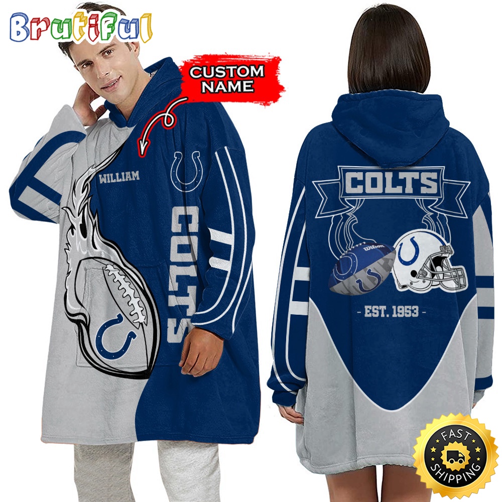 Sportswearmerch Indianapolis Colts NFL Personalized Blaket Hoodie For Fan