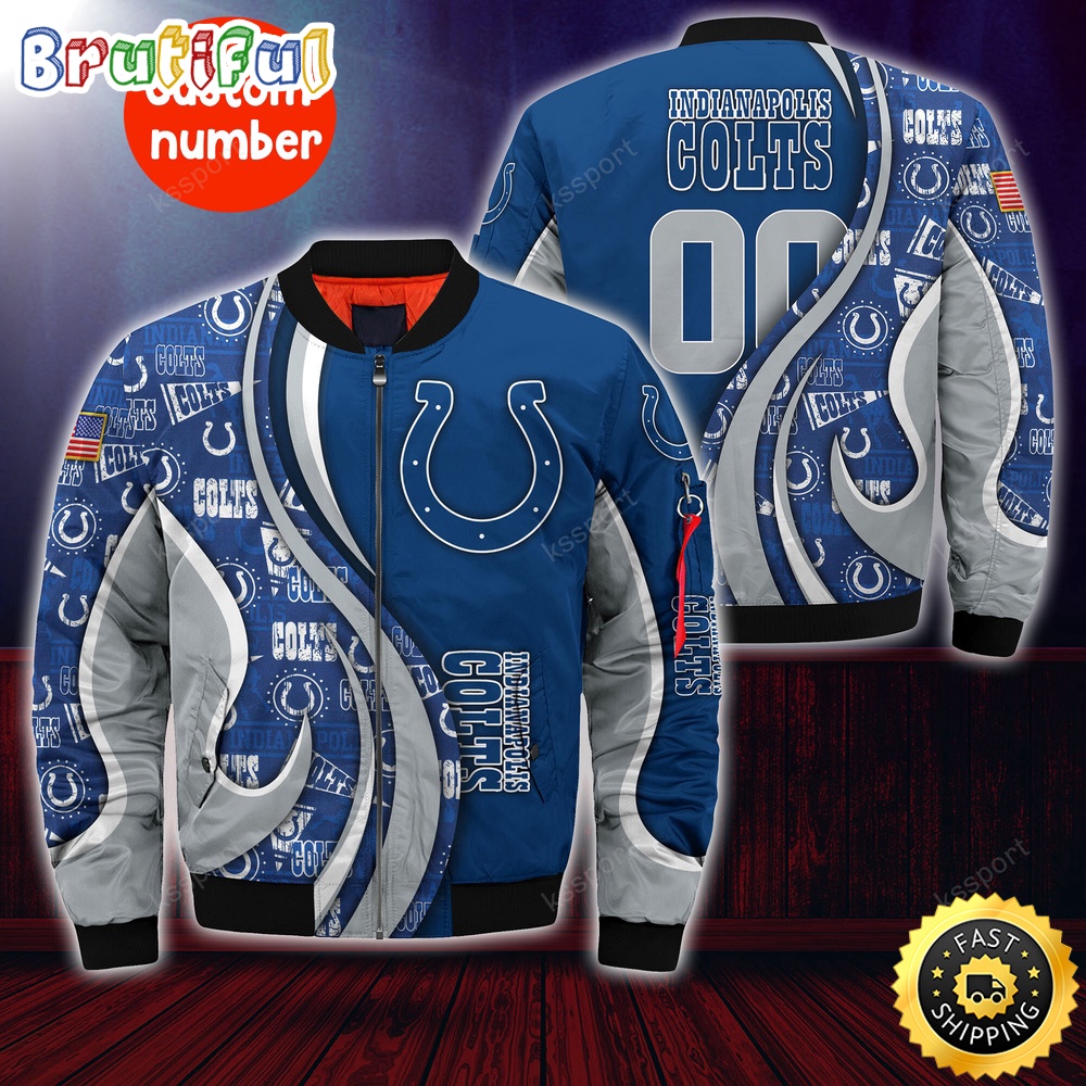 Sportswearmerch Indianapolis Colts NFL Personalized Bomber Jacket For Fan