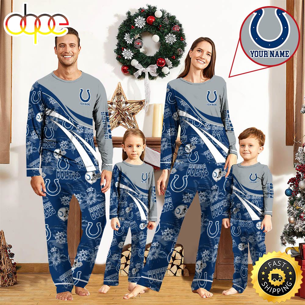 Sportswearmerch Indianapolis Colts NFL Personalized Pajamas Family For Fan