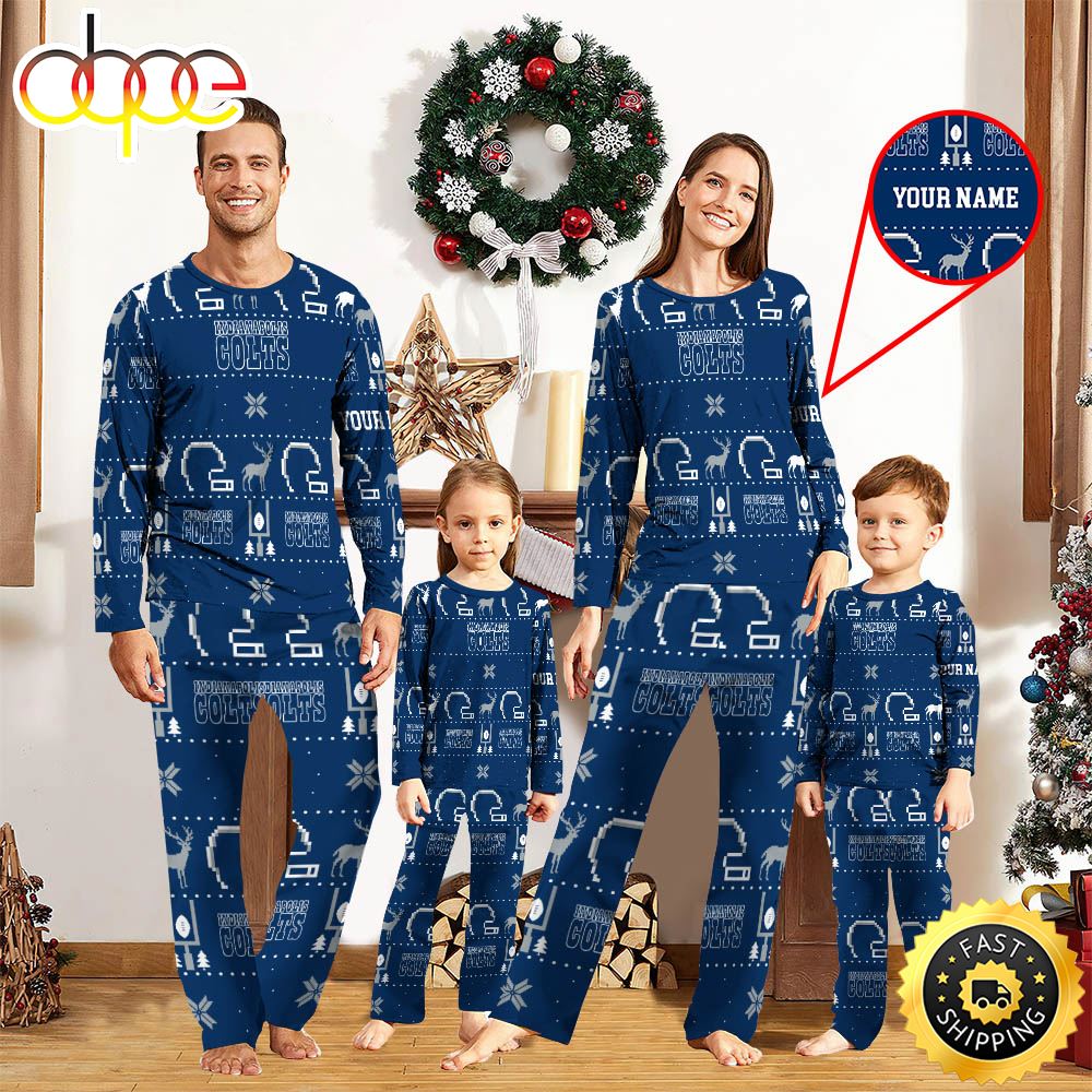 Sportswearmerch Indianapolis Colts NFL Personalized Pajamas Family For Fan