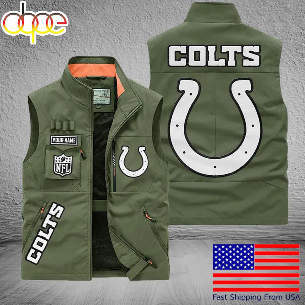 Sportswearmerch Indianapolis Colts NFL Personalized Pocket Vest For Fans For Fan