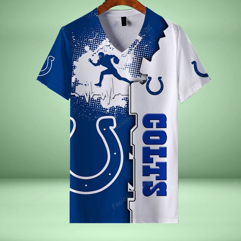 Sportswearmerch Indianapolis Colts NFL Personalized V-neck Women T-shirt For Fan