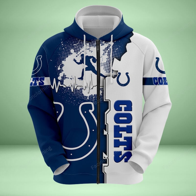 Sportswearmerch Indianapolis Colts NFL Personalized Zip Hoodie For Fan