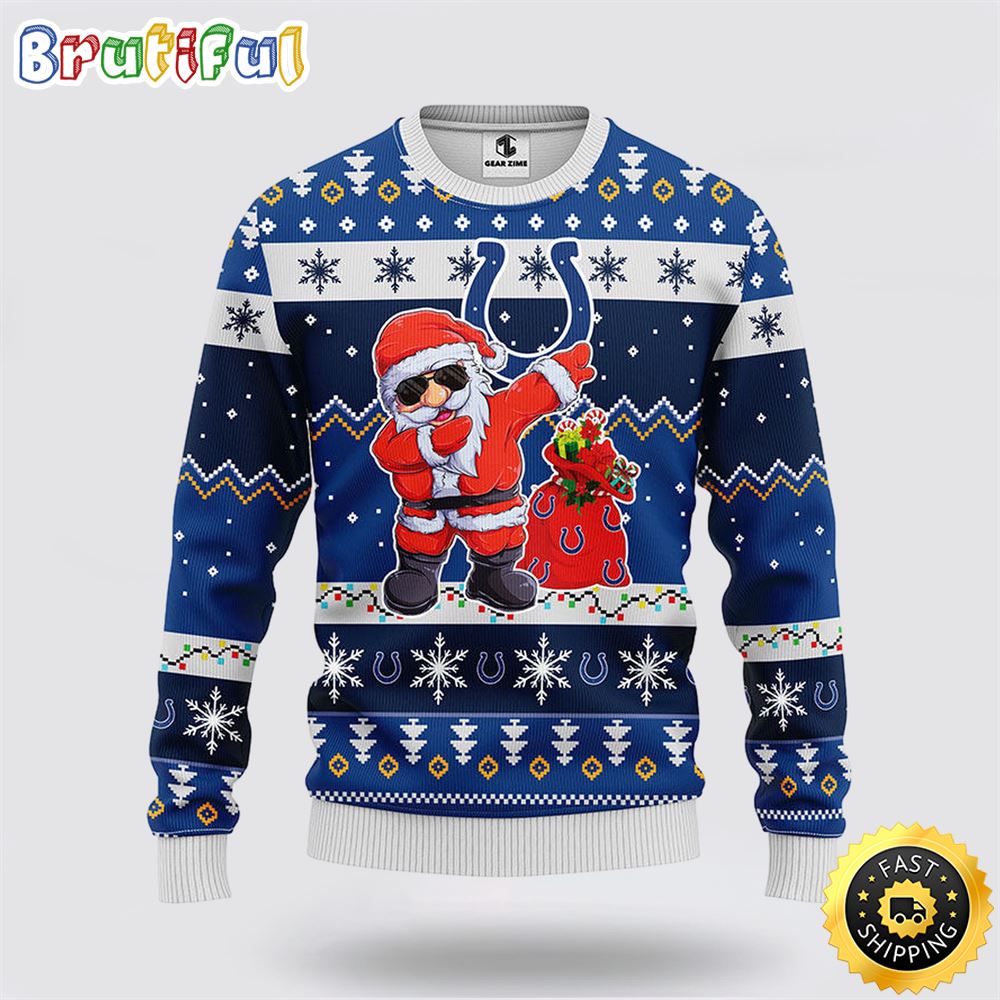Sportswearmerch Indianapolis Colts NFL Santa Claus Ugly Christmas Sweater For Fan