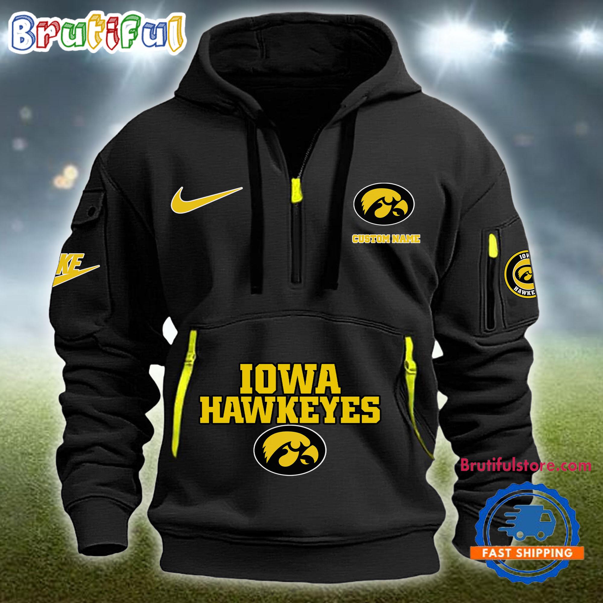 Sportswearmerch Iowa Hawkeyes NCAA Half Zip Hoodie For Fan