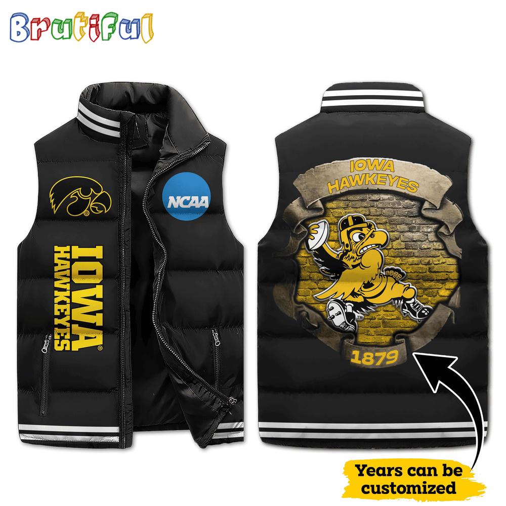 Sportswearmerch Iowa Hawkeyes NCAA Sleeveless Puffer Jacket For Fan