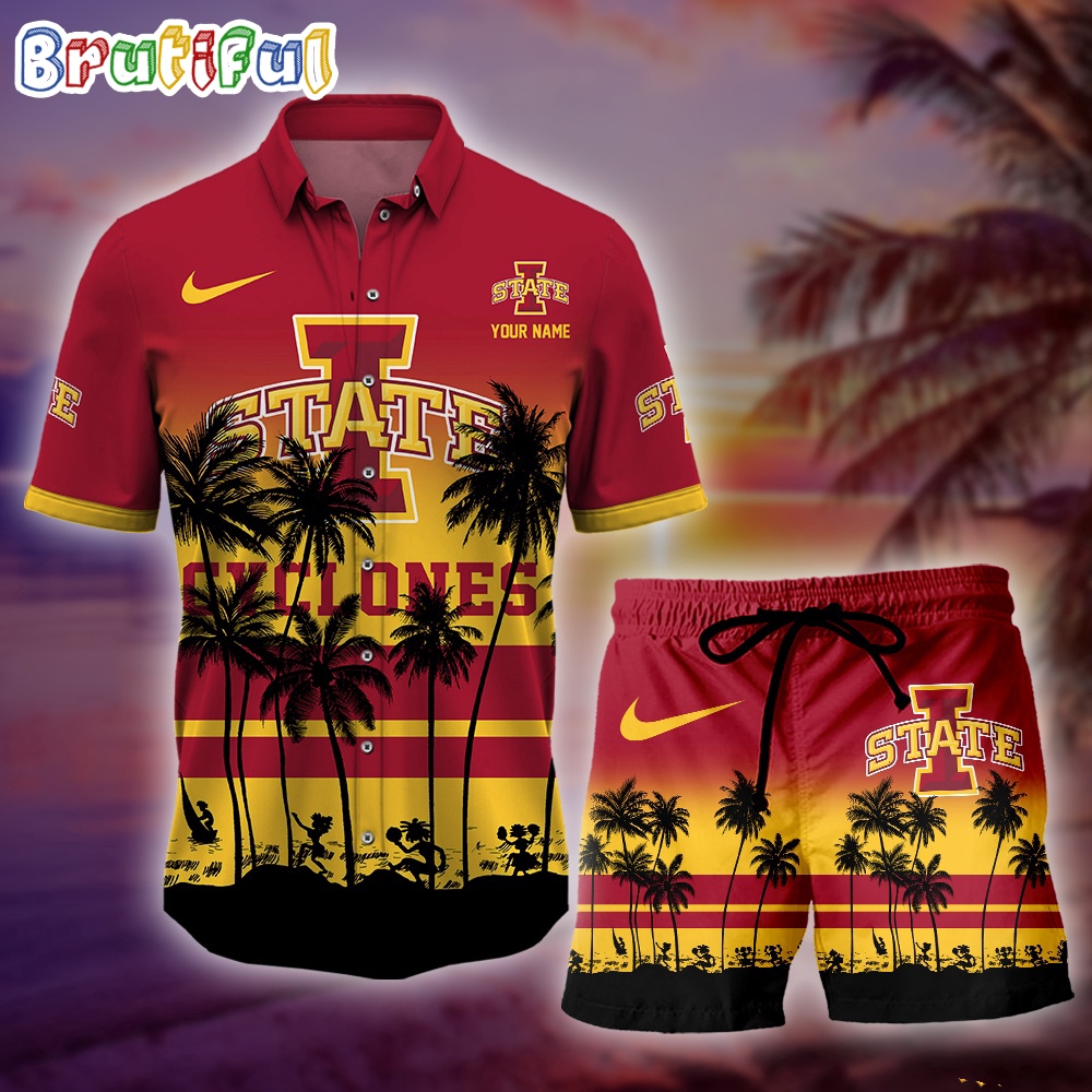Sportswearmerch Iowa State Cyclones NCAA Palm Tree Summer Personalized Set Short Set For Fan