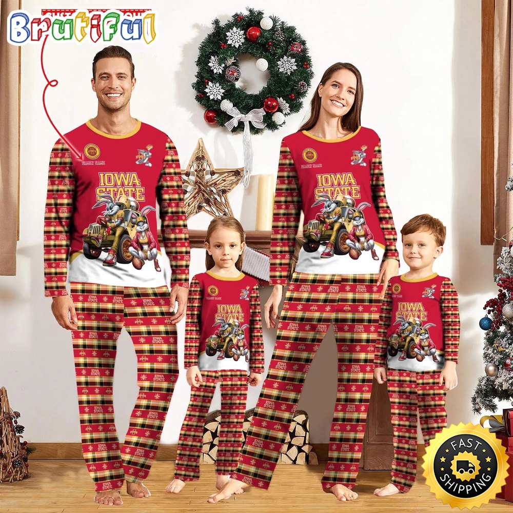 Sportswearmerch Iowa State Cyclones NCAA Personalized Pajamas Family For Fan
