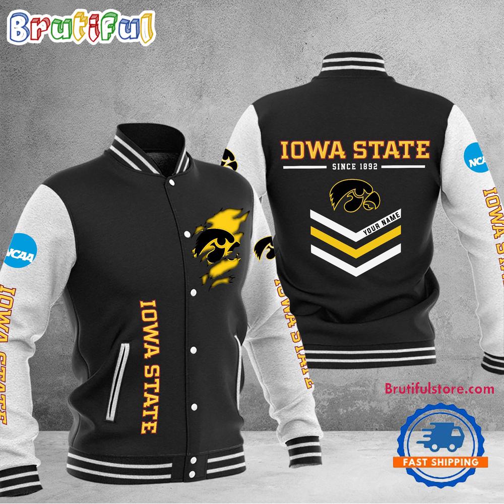 Sportswearmerch Iowa State Cyclones NCAA Personalized Personalized Baseball Jacket For Fan