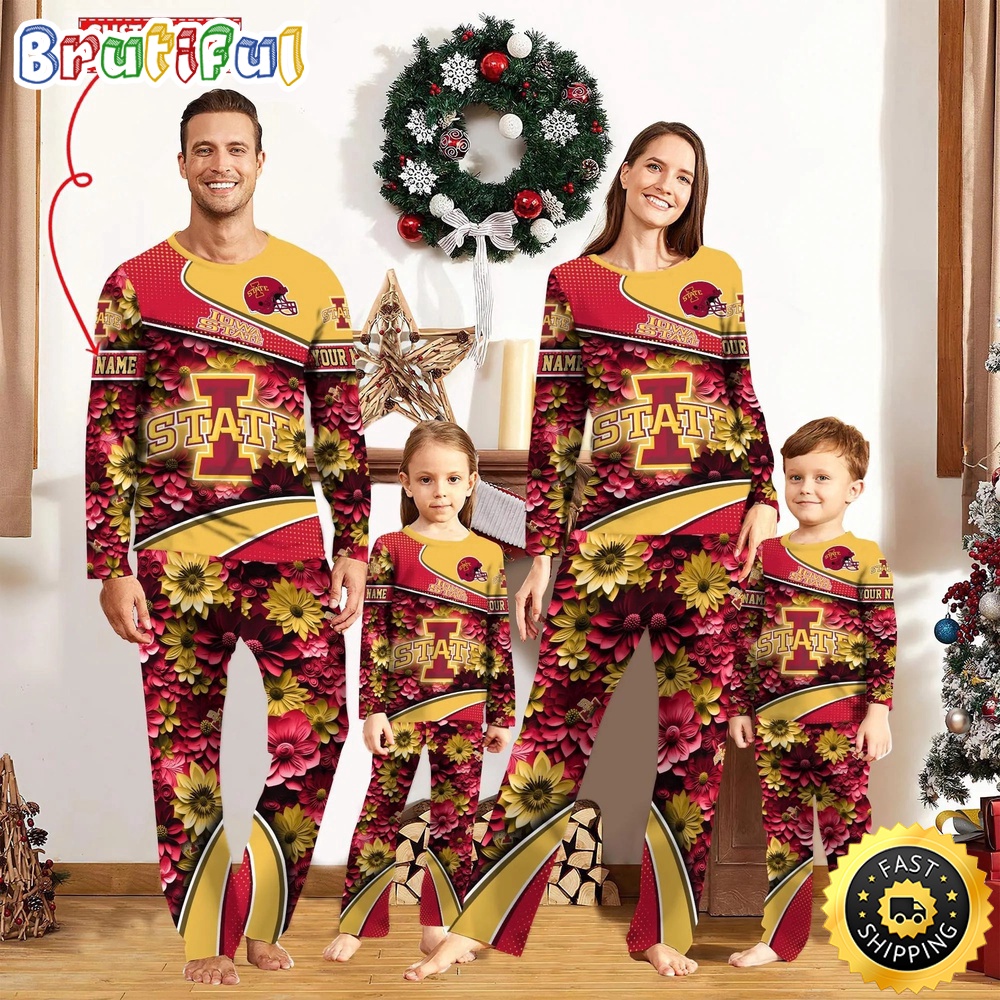 Sportswearmerch Iowa State Cyclones NCAA Sport Fans Personalized Pajamas Family For Fan