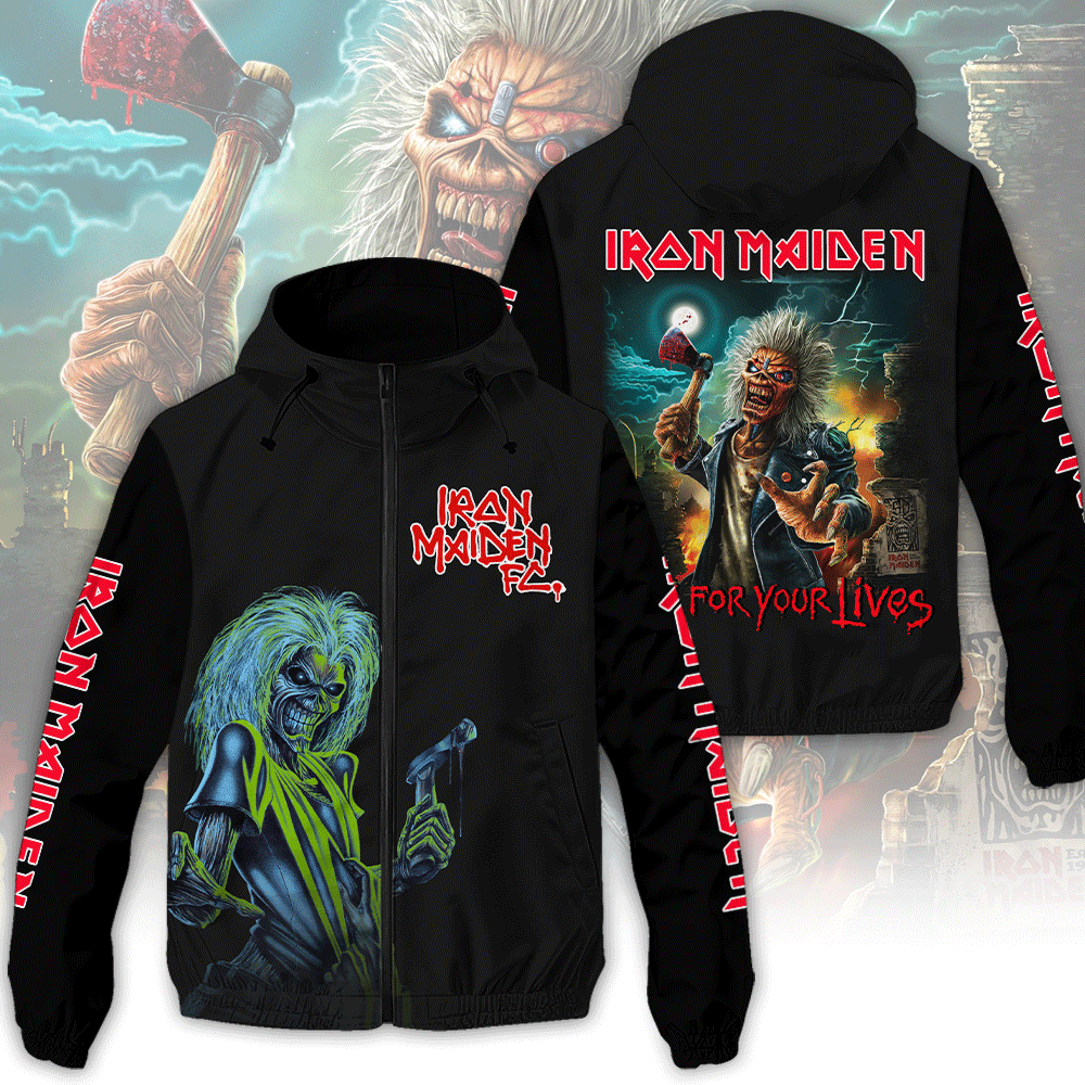 Sportswearmerch Iron Maiden Music Windbreaker Jacket For Fan