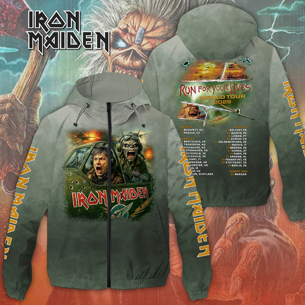 Sportswearmerch Iron Maiden Music Windbreaker Jacket For Fan