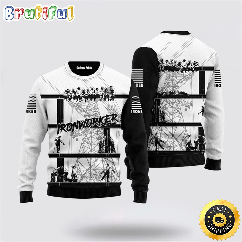Sportswearmerch Ironworkers Personalized Christmas Sweater For Fan