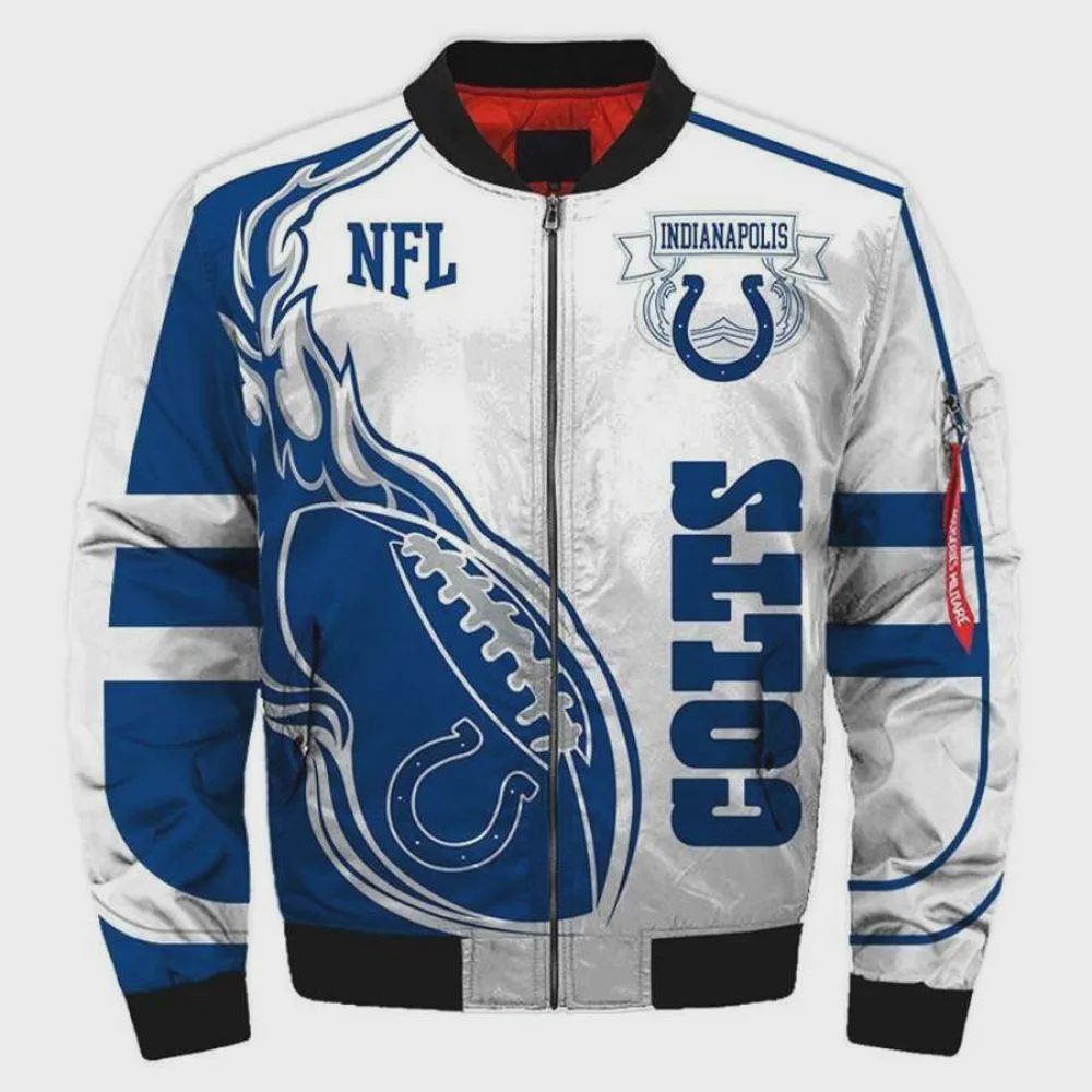 Sportswearmerch Jacket x Indianapolis Colts NFL Bomber Jacket For Fan