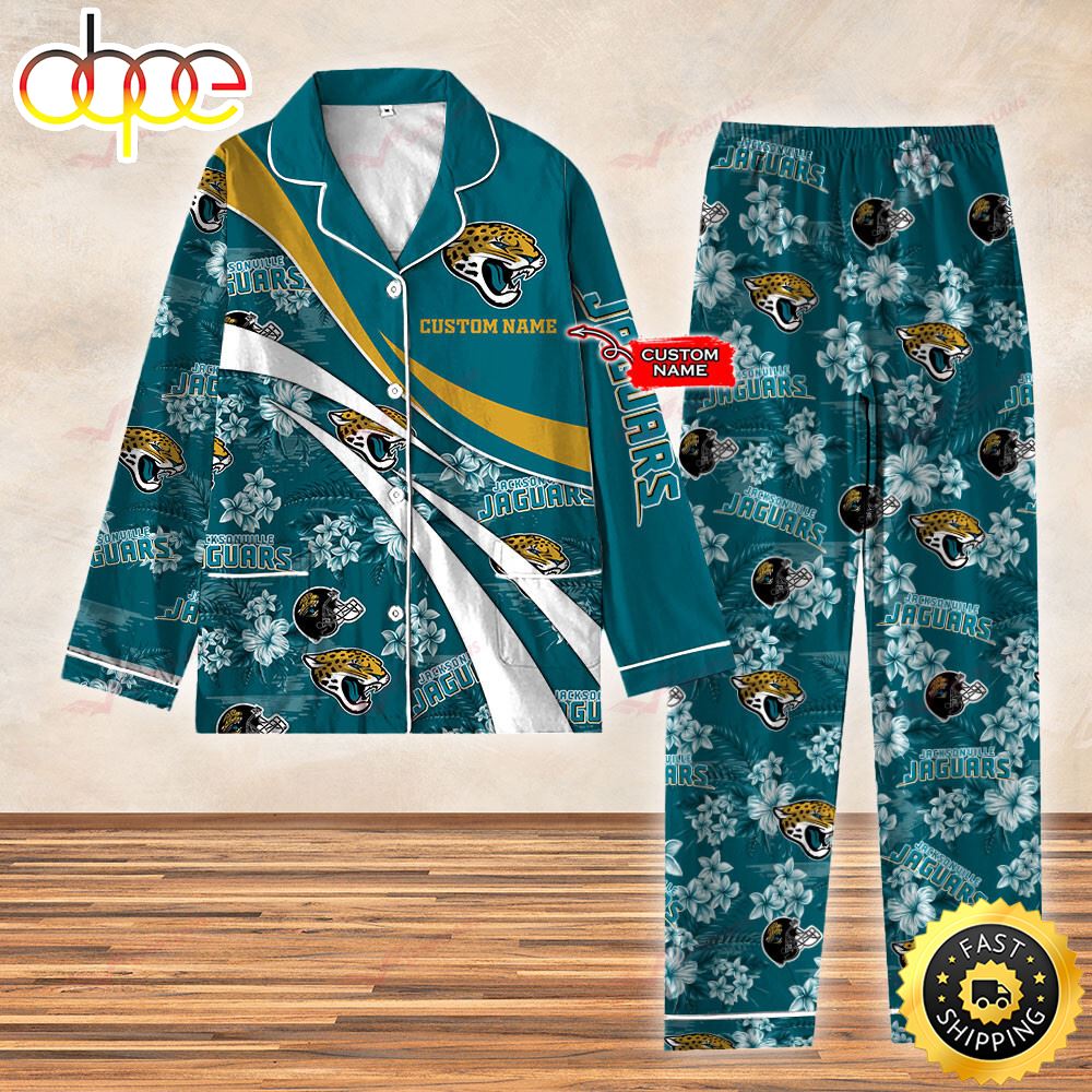 Sportswearmerch Jacksonville Jaguars NFL 3D Personalized Christmas Personalized Pajamas For Fan