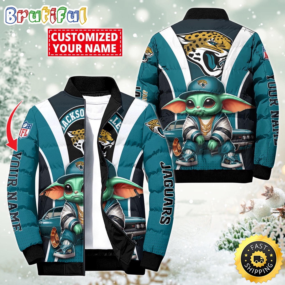 Sportswearmerch Jacksonville Jaguars NFL Baby Yoda Puffer Jacket For Fan