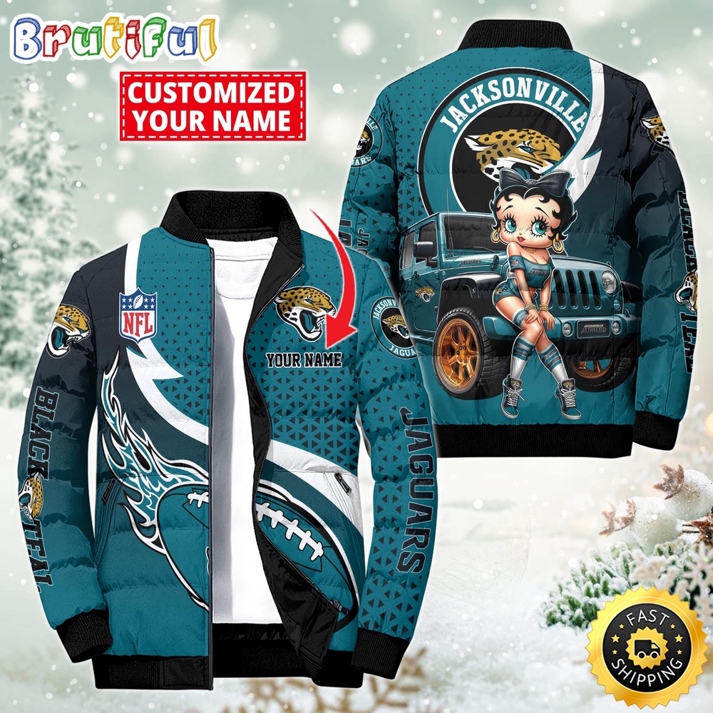 Sportswearmerch Jacksonville Jaguars NFL Betty Boop Puffer Jacket For Fan