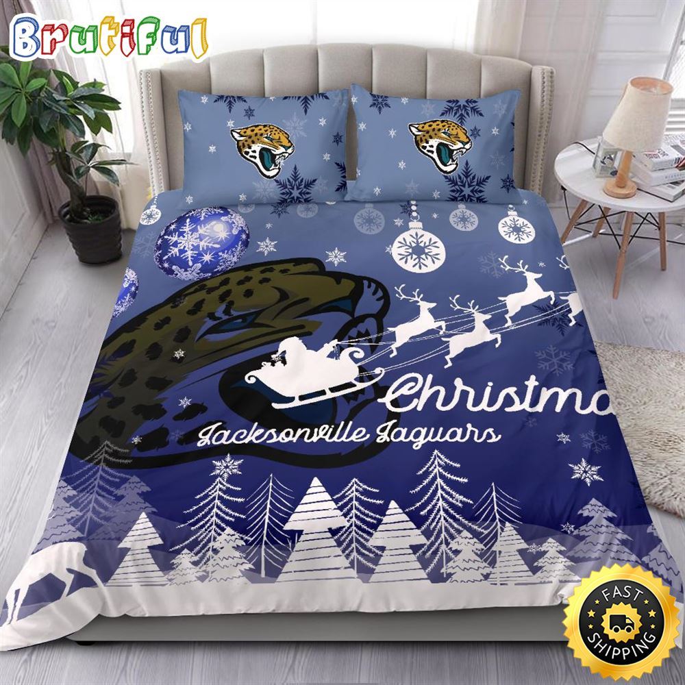 Sportswearmerch Jacksonville Jaguars NFL Christmas Bedding Sets For Fan