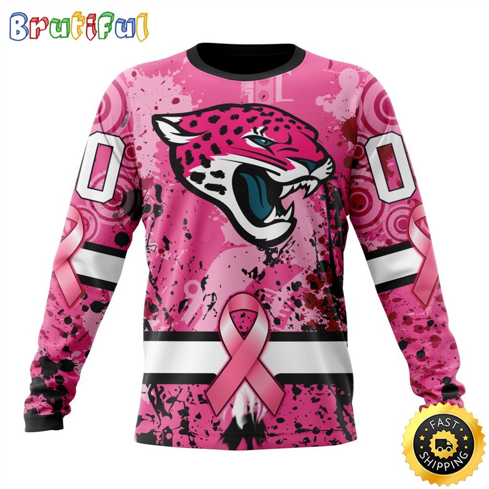 Sportswearmerch Jacksonville Jaguars NFL Crewneck Breast Cancer Personalized Sweater For Fan