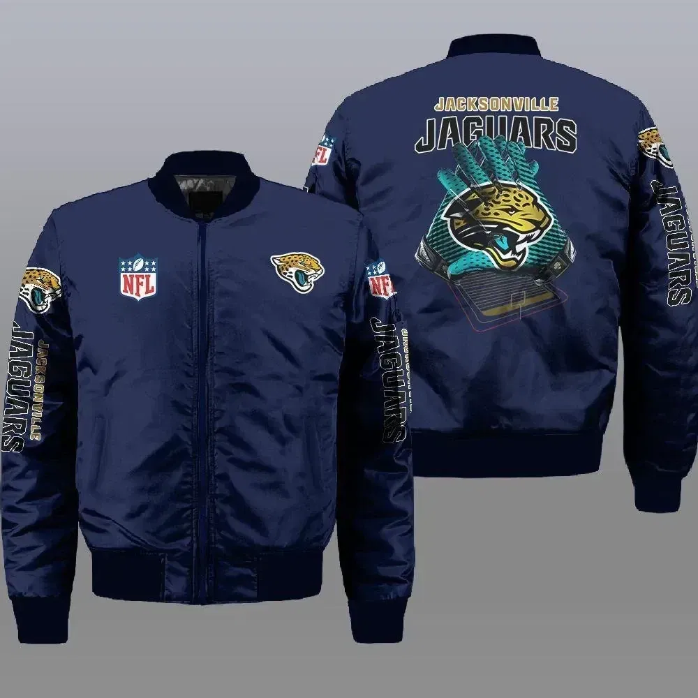 Sportswearmerch Jacksonville Jaguars NFL Pattern Bomber Jacket For Fan
