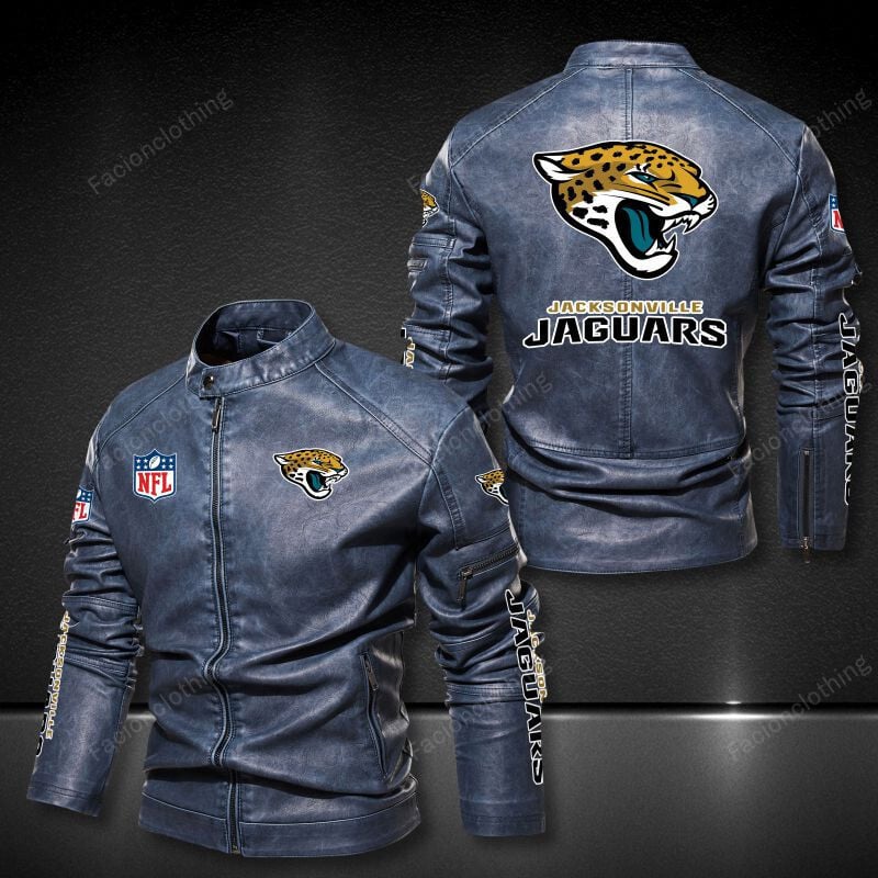 Sportswearmerch Jacksonville Jaguars NFL Personalized Leather Bomber For Fan