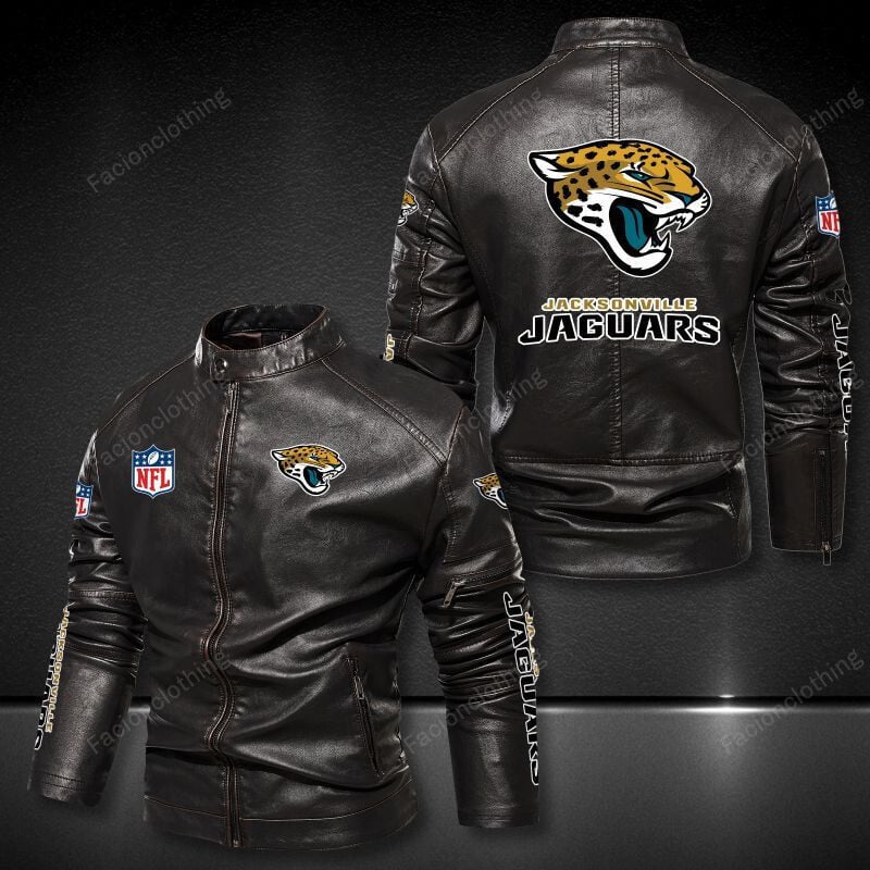 Sportswearmerch Jacksonville Jaguars NFL Personalized Leather Bomber For Fan