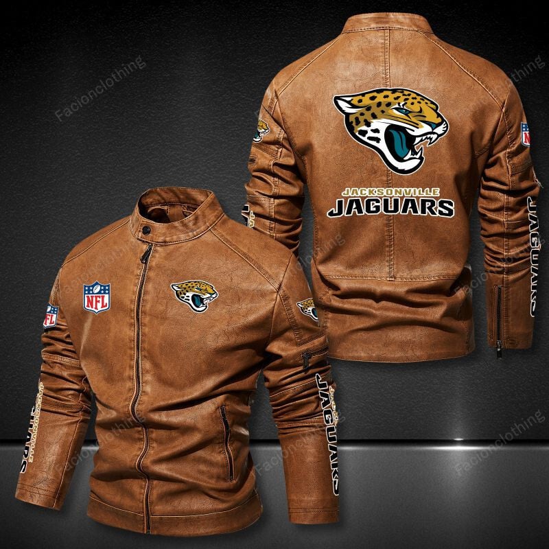 Sportswearmerch Jacksonville Jaguars NFL Personalized Leather Bomber For Fan