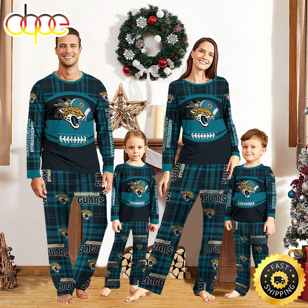 Sportswearmerch Jacksonville Jaguars NFL Personalized Pajamas Family For Fan