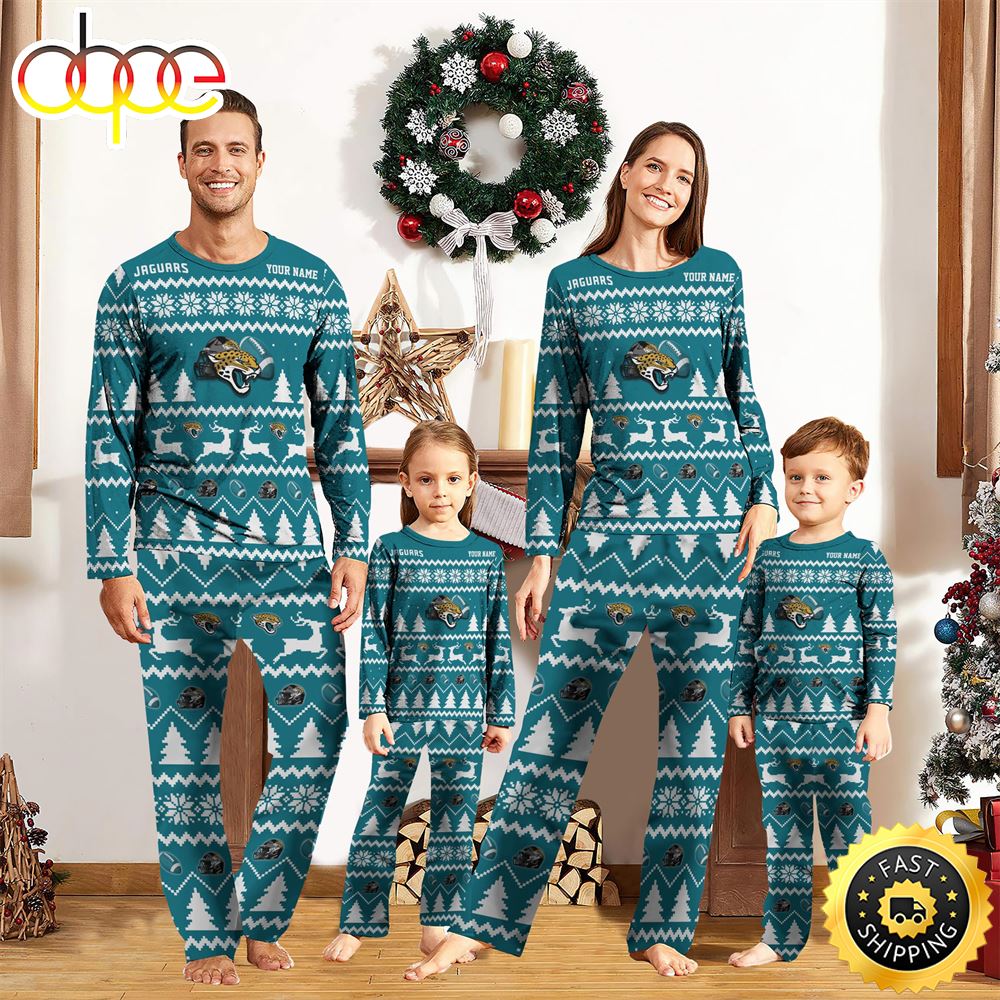 Sportswearmerch Jacksonville Jaguars NFL Personalized Pajamas Family For Fan