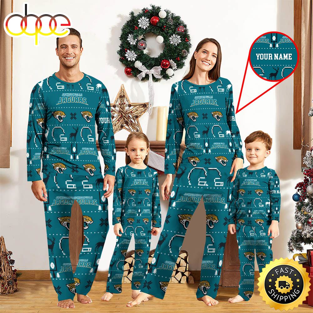 Sportswearmerch Jacksonville Jaguars NFL Personalized Pajamas Family For Fan