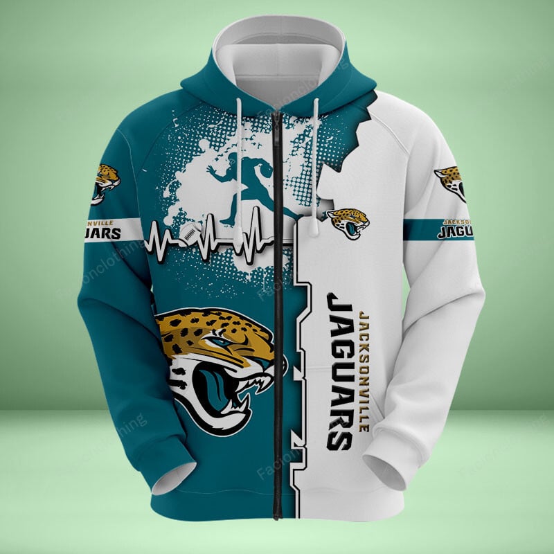 Sportswearmerch Jacksonville Jaguars NFL Personalized Zip Hoodie For Fan