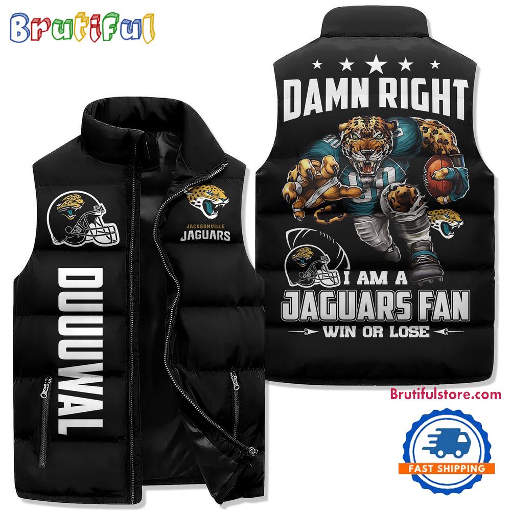 Sportswearmerch Jacksonville Jaguars NFL Sleeveless Puffer Jacket For Fan