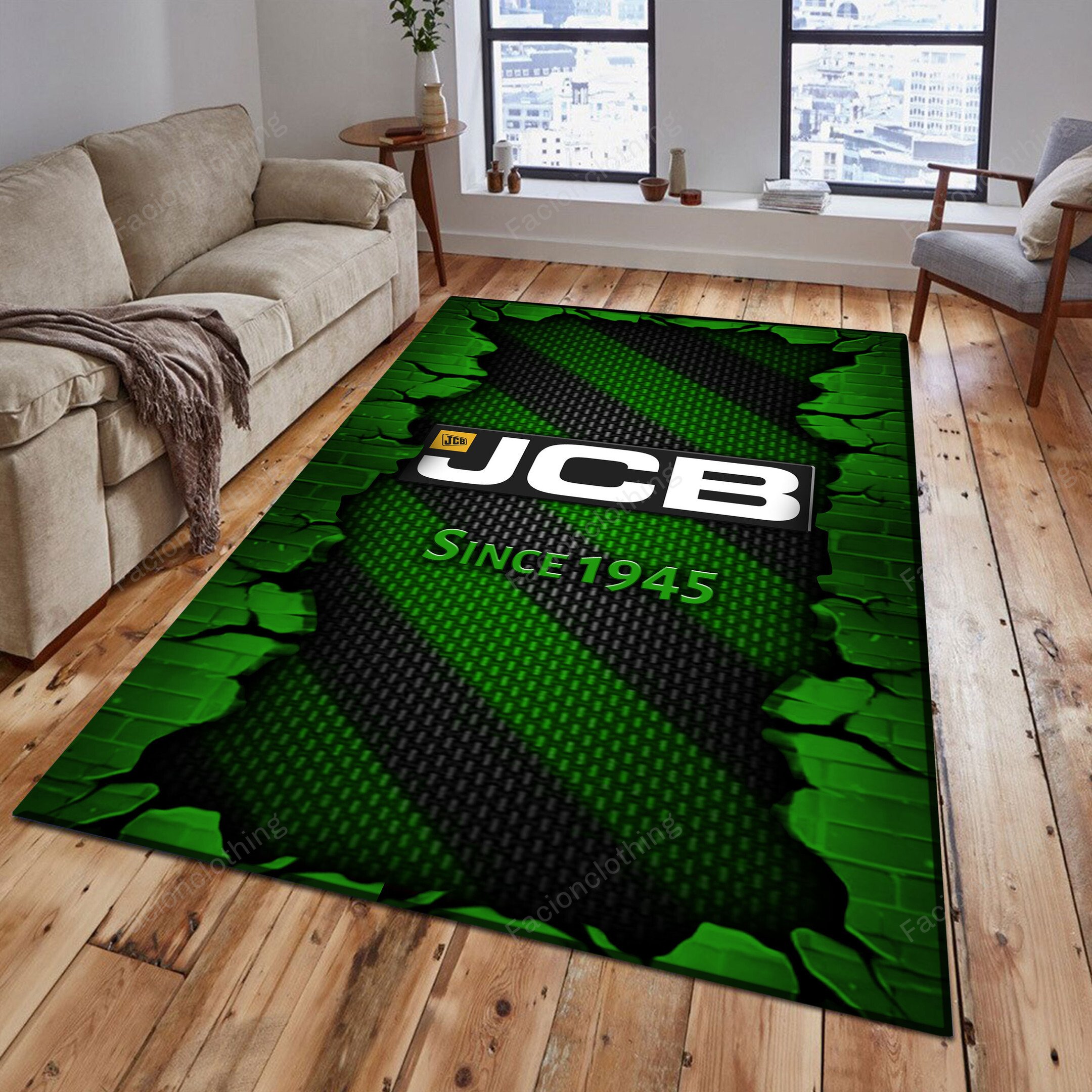 Sportswearmerch JCB Tractor Personalized Rug For Fan