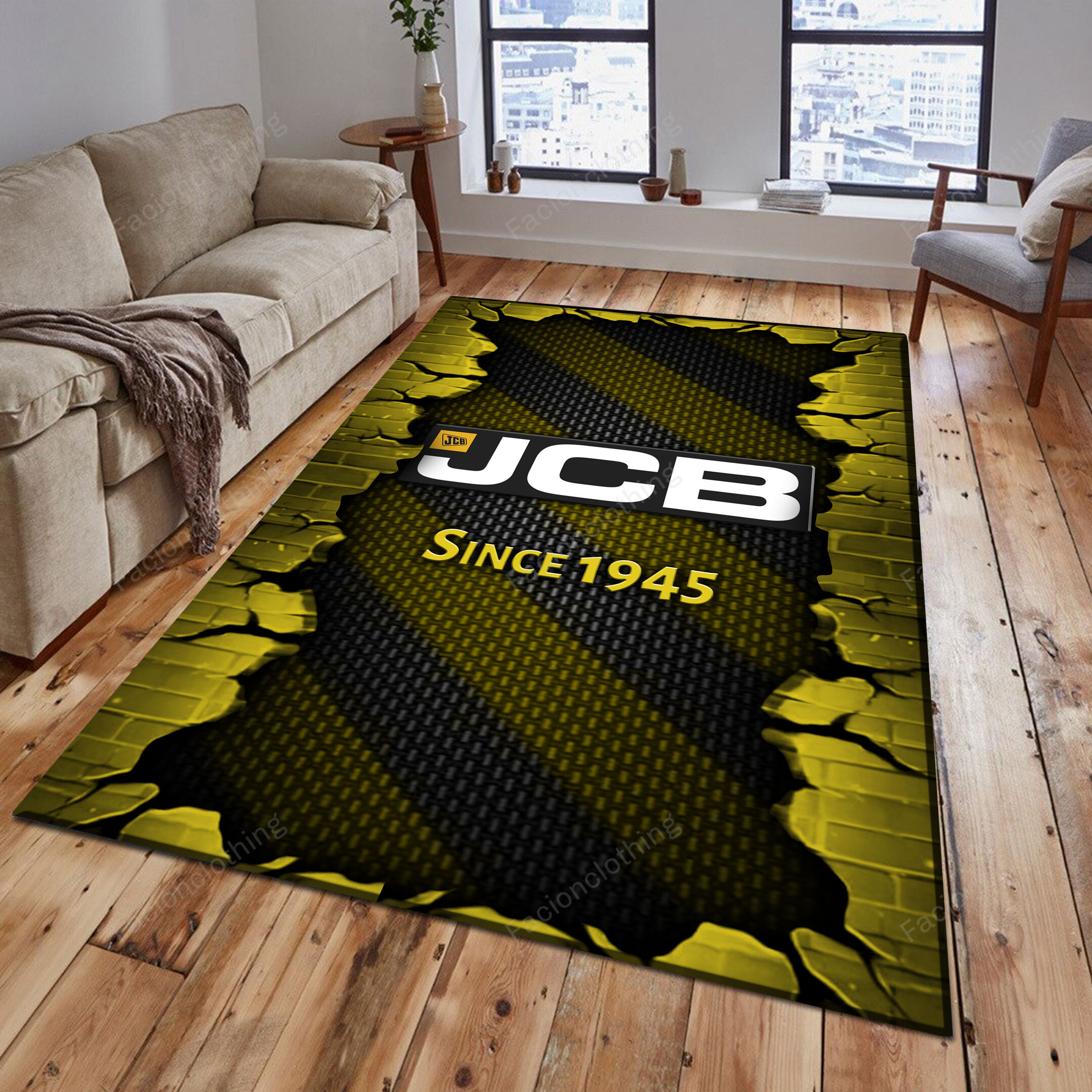 Sportswearmerch JCB Tractor Personalized Rug For Fan