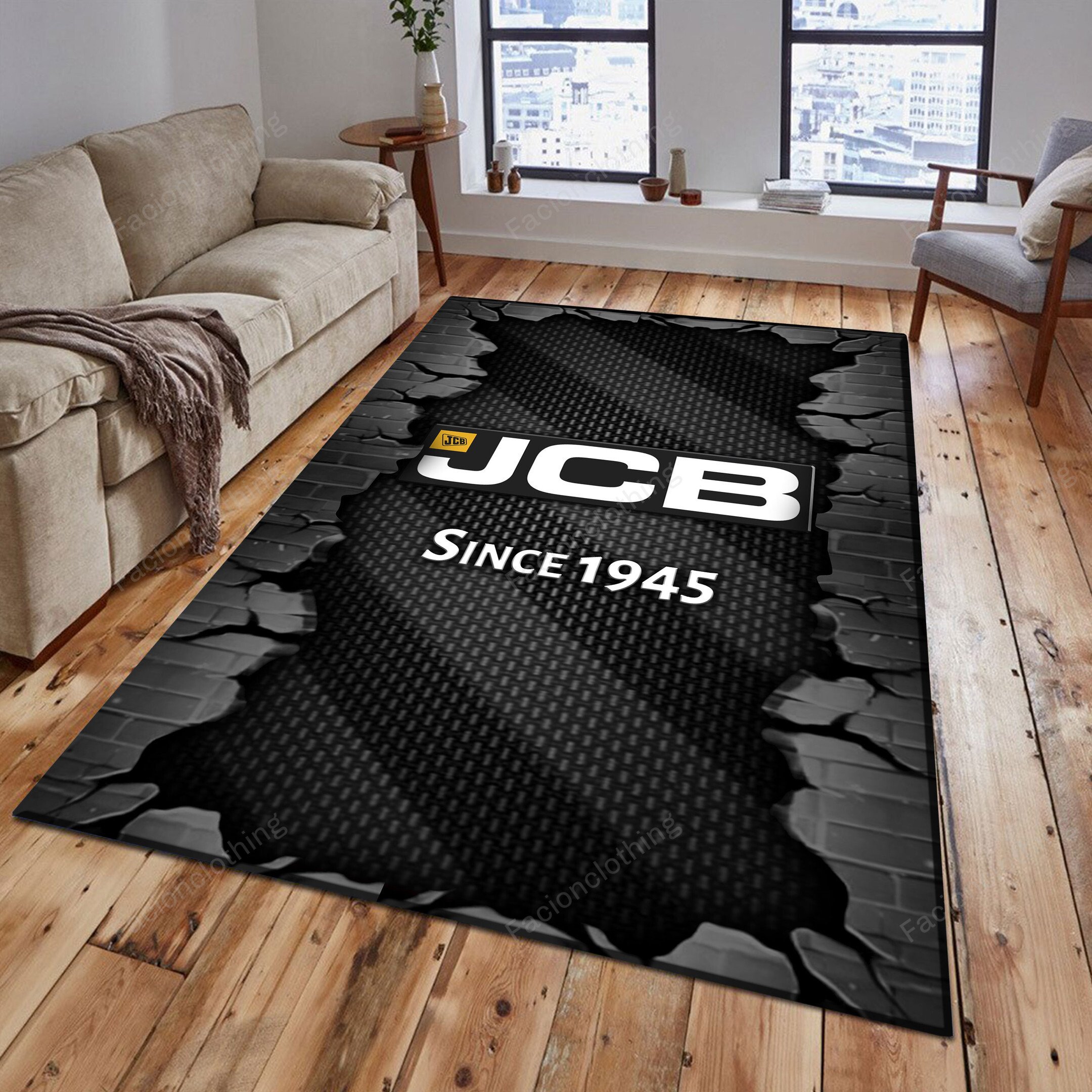 Sportswearmerch JCB Tractor Personalized Rug For Fan