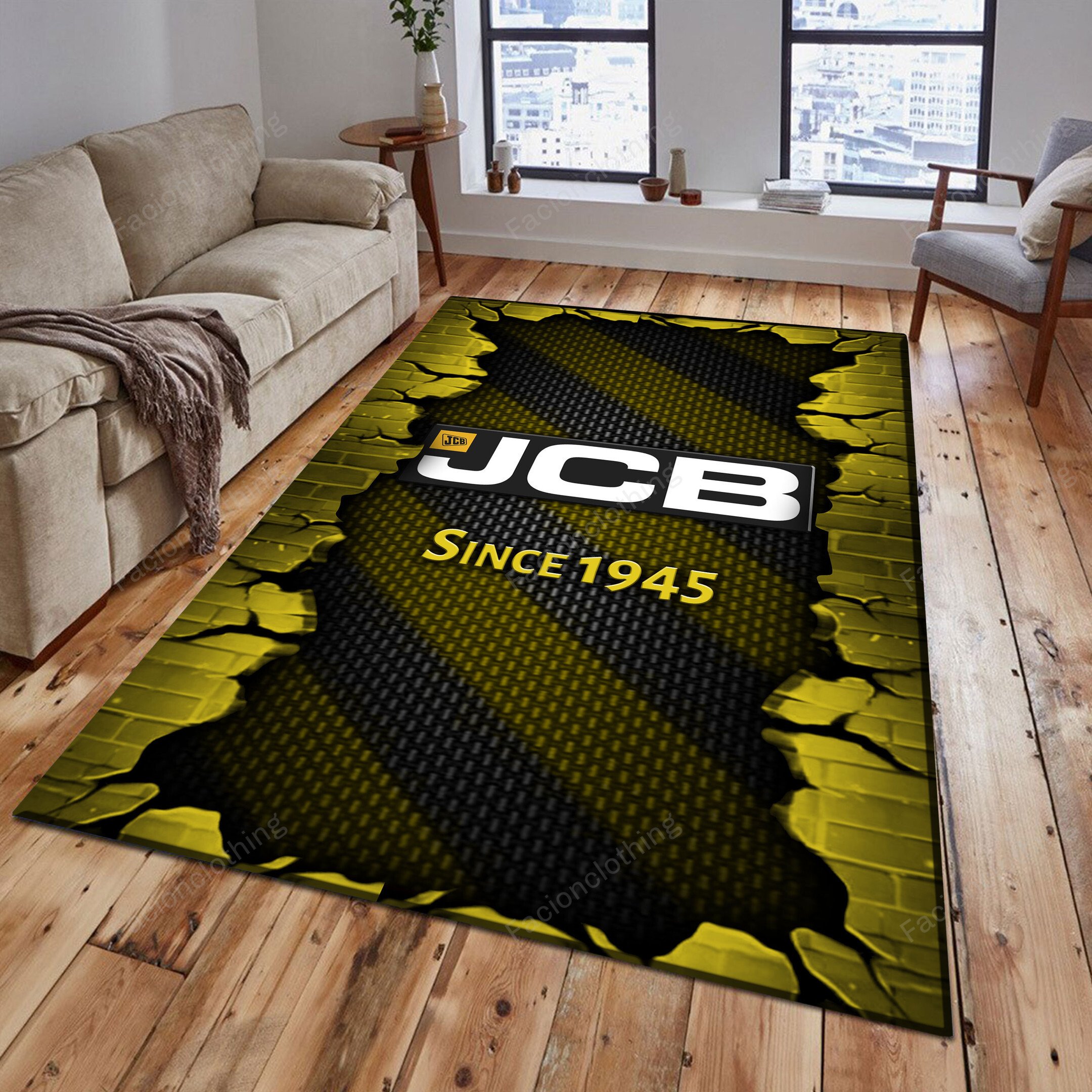 Sportswearmerch JCB Tractor Personalized Rug For Fan