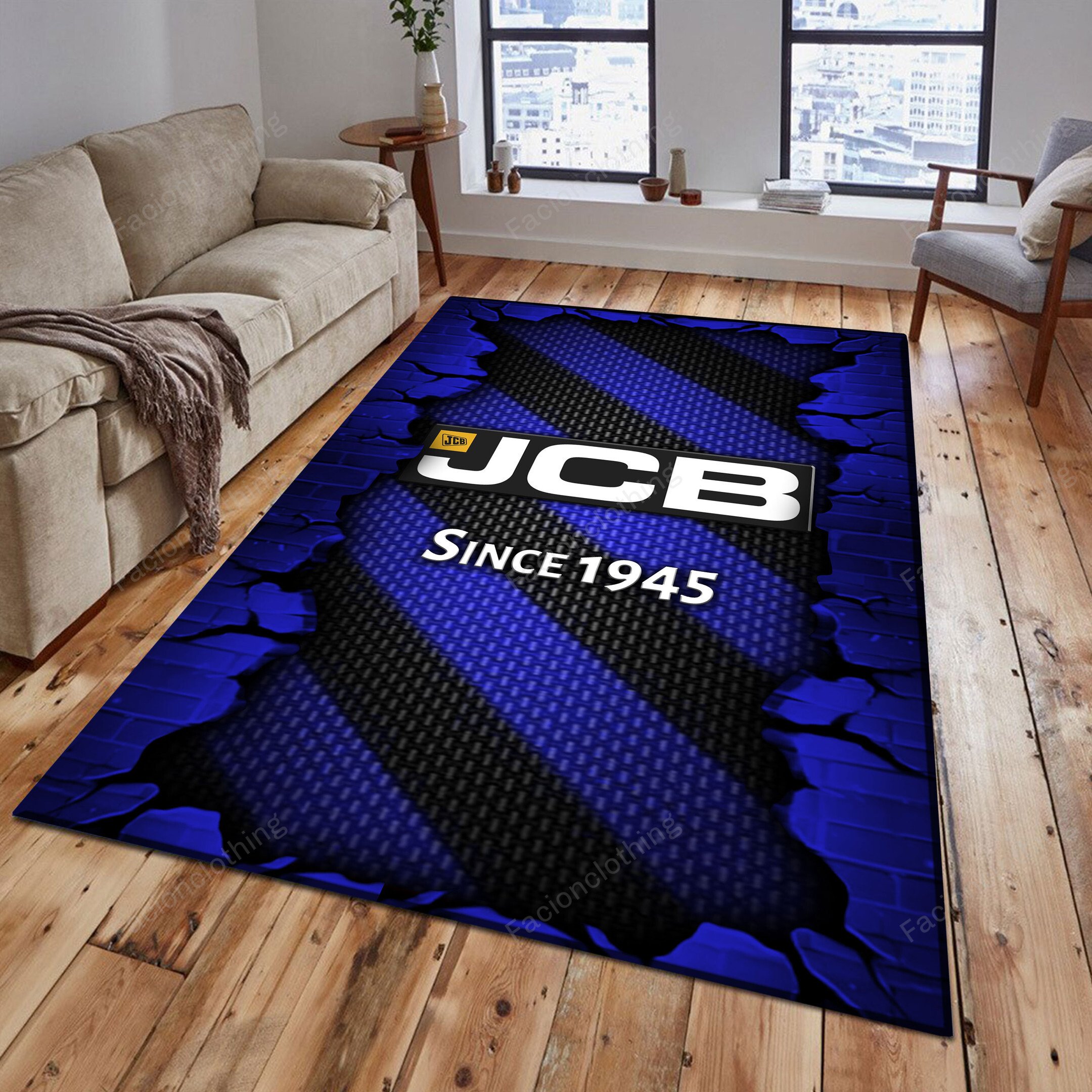 Sportswearmerch JCB Tractor Personalized Rug For Fan