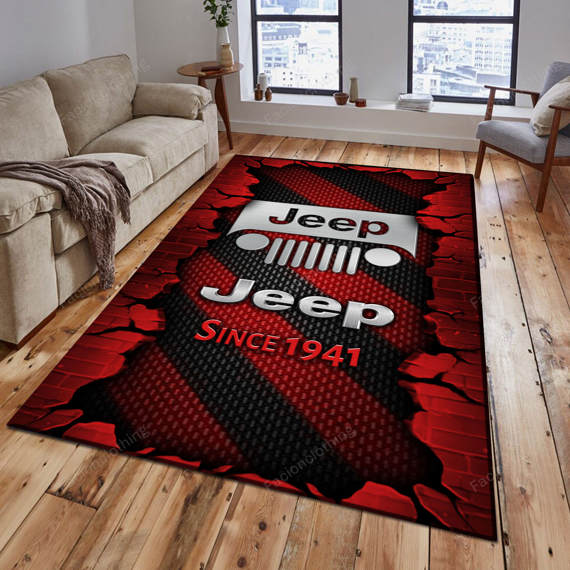 Sportswearmerch Jeep Car Personalized Rug For Fan