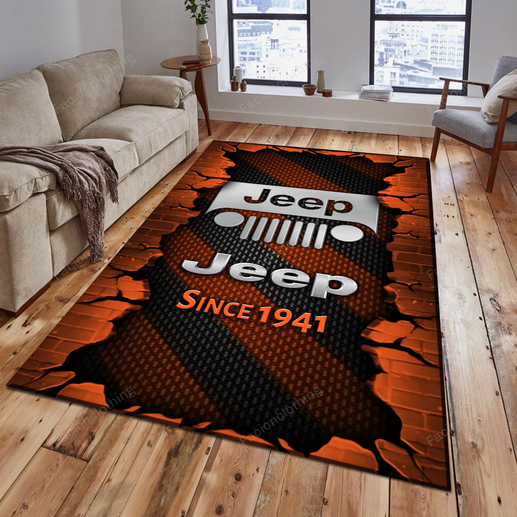 Sportswearmerch Jeep Car Personalized Rug For Fan