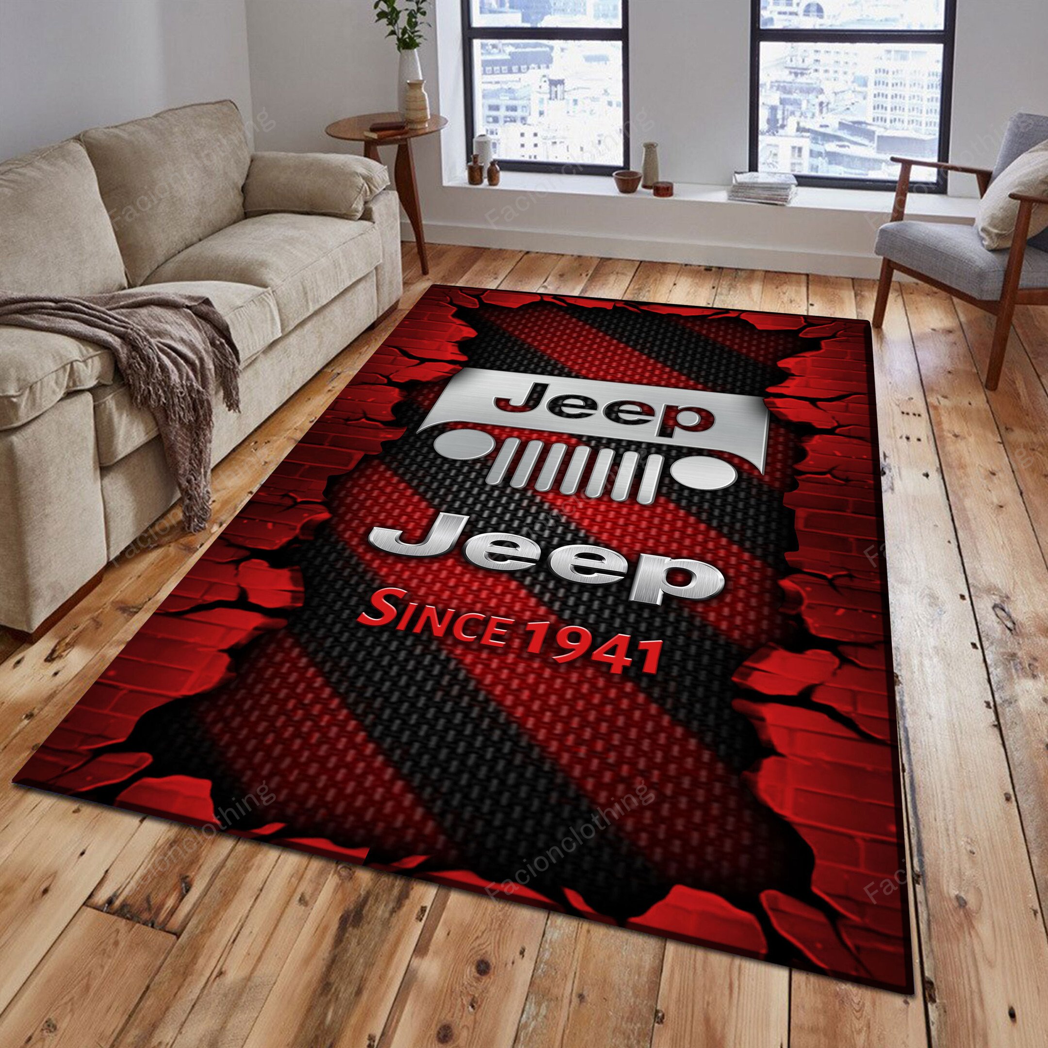 Sportswearmerch Jeep Car Personalized Rug For Fan