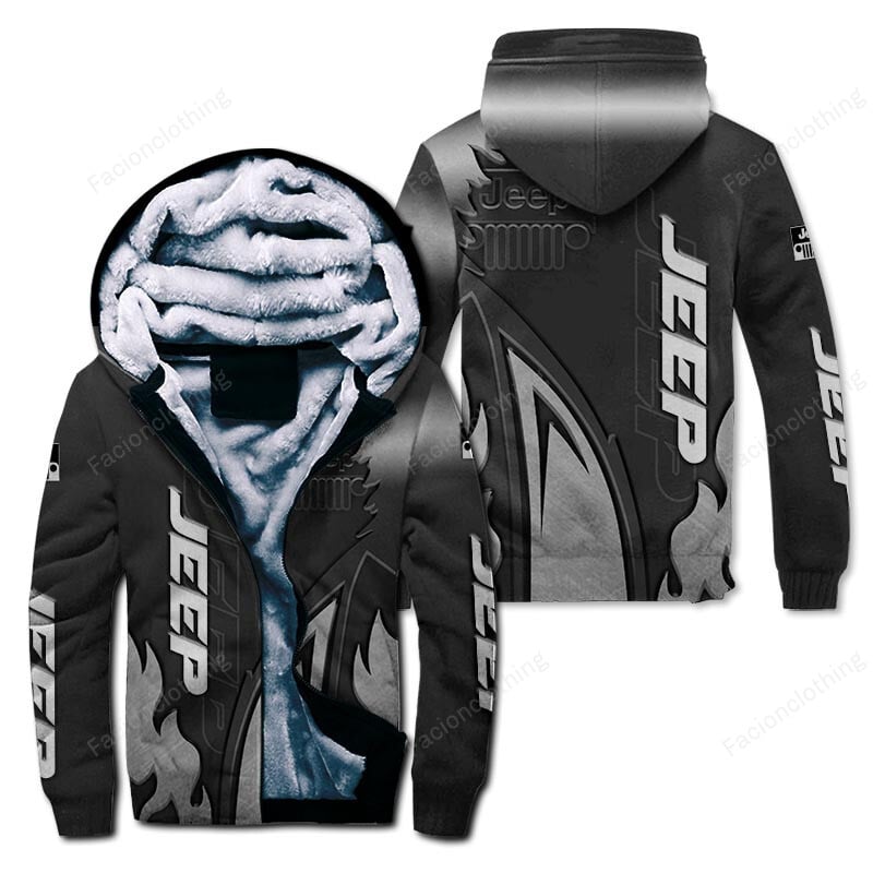 Sportswearmerch Jeep Car Personalized Zip Hoodie Velvet Hoodie For Fan