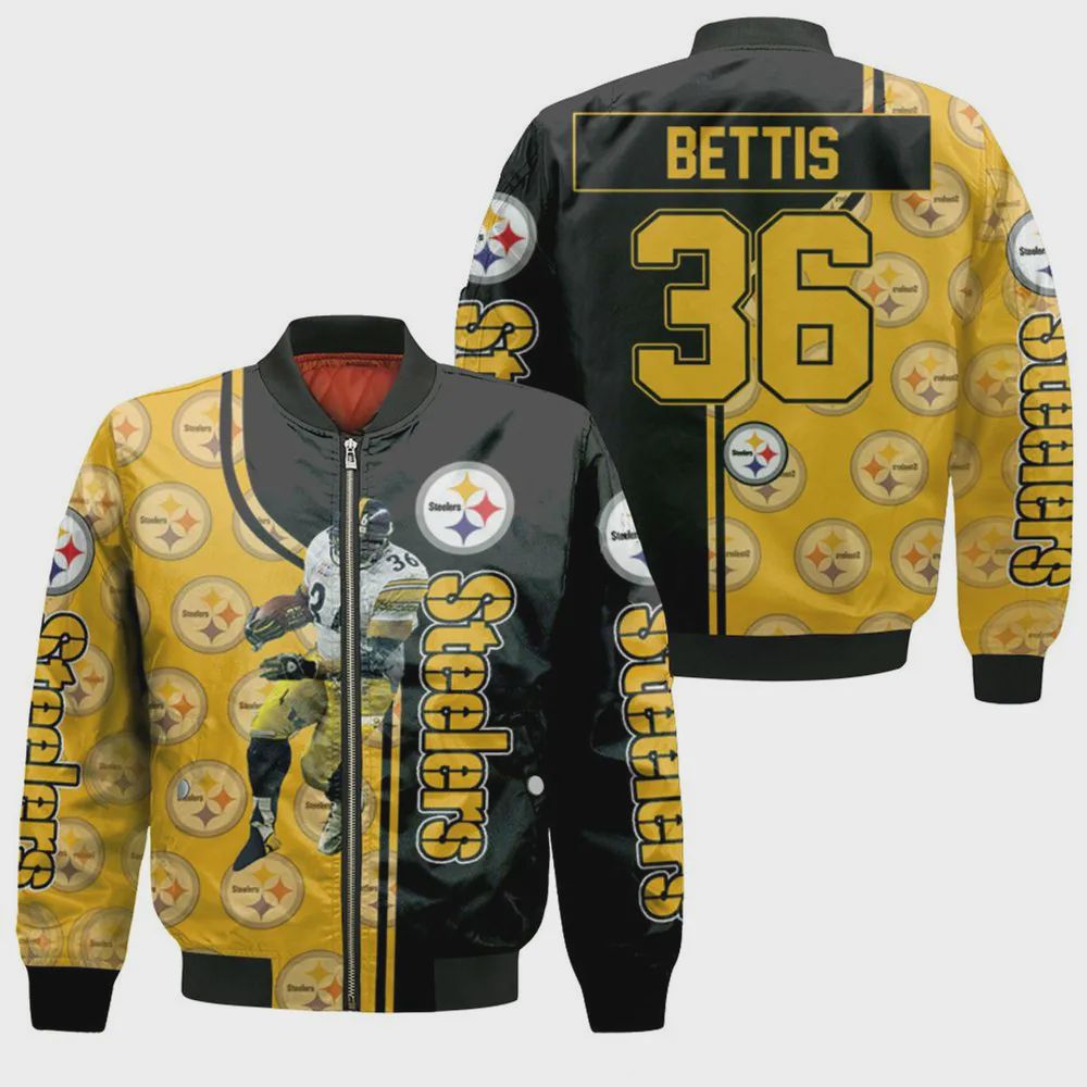 Sportswearmerch Jerome Bettis x Pittsburgh Steelers NFL Bomber Jacket For Fan