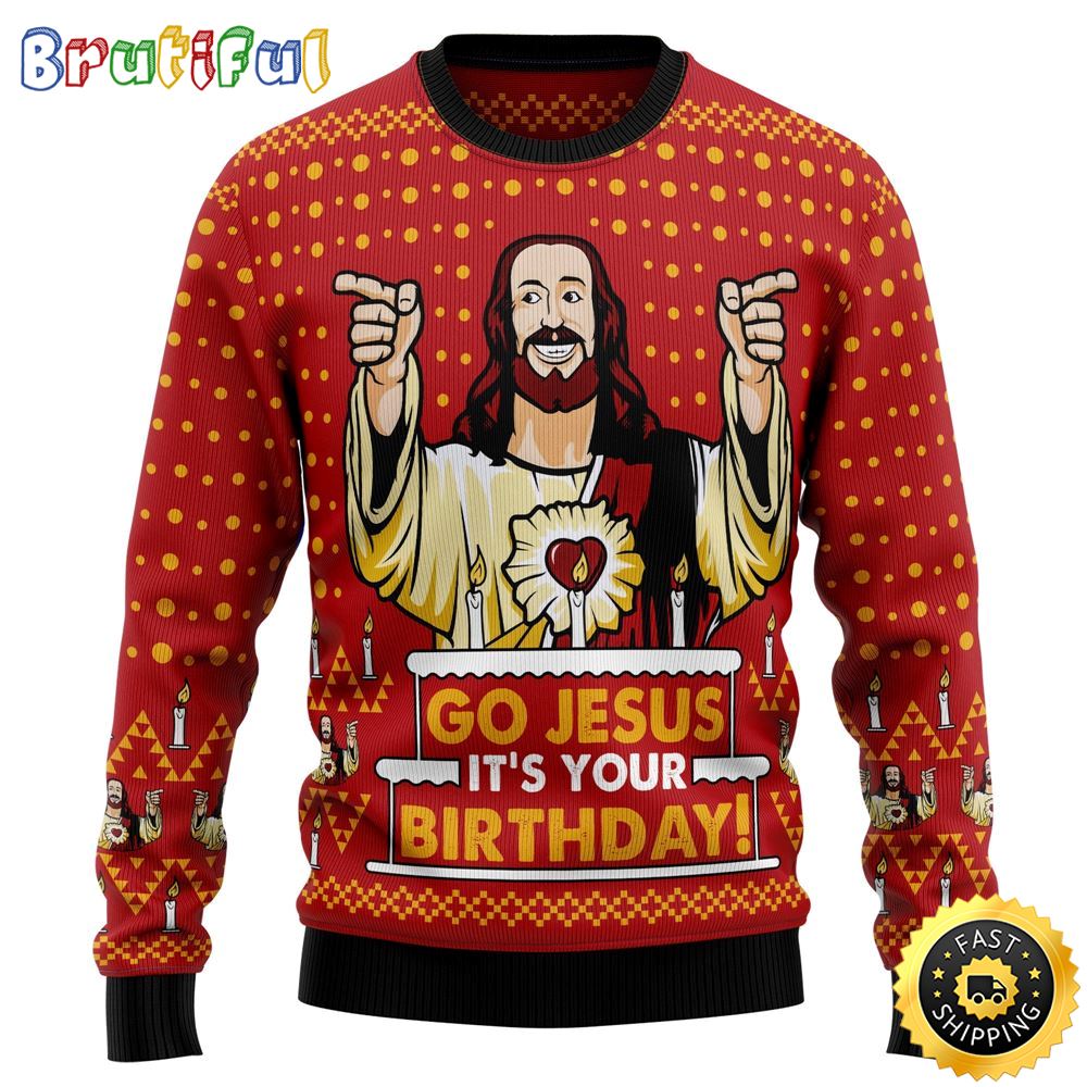 Sportswearmerch Jessus's Birthday Christmas Sweater For Fan