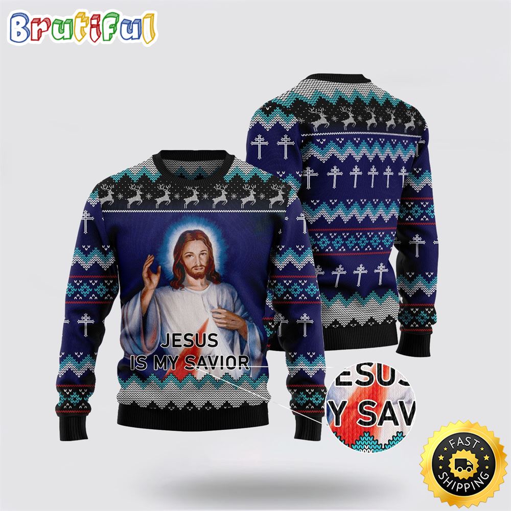 Sportswearmerch Jesus Is My Savior Christmas Sweater For Fan