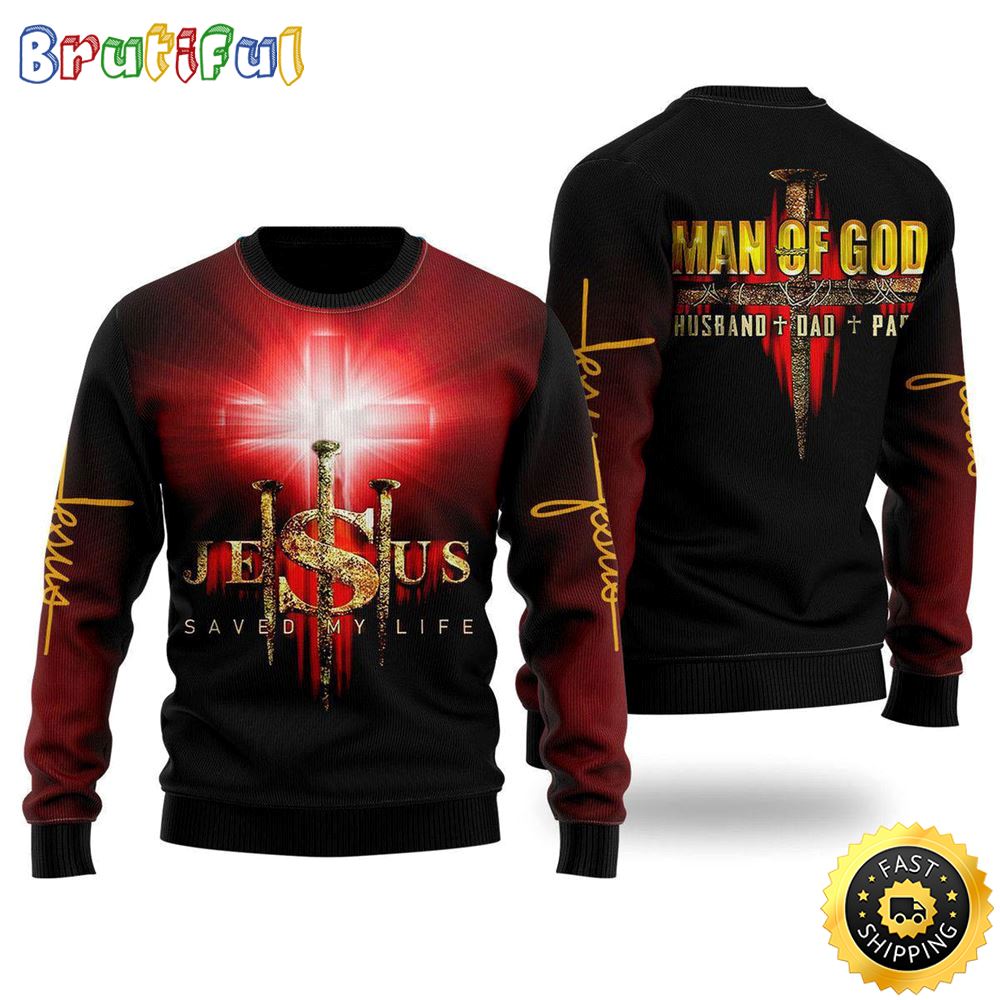 Sportswearmerch Jesus Man Of God Christmas Sweater For Fan