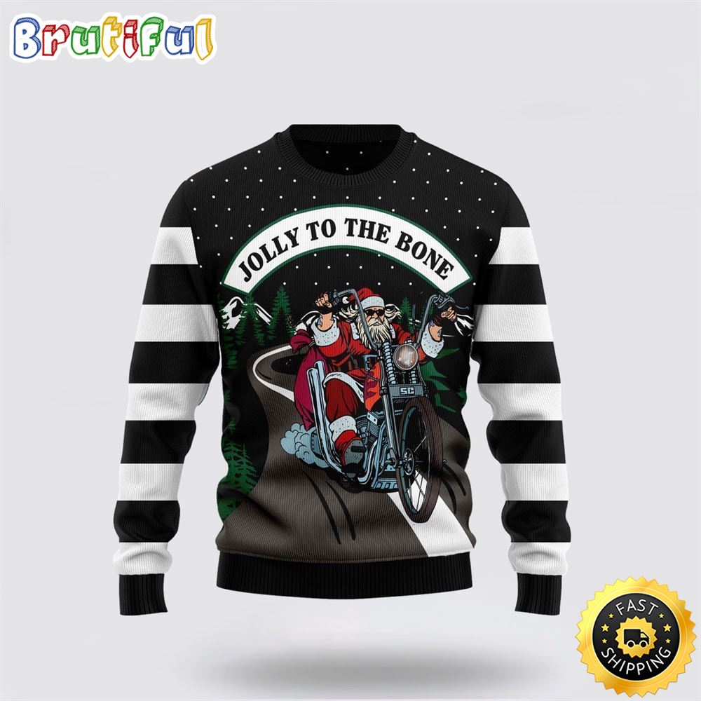 Sportswearmerch Jolly To The Bone Personalized Christmas Sweater For Fan