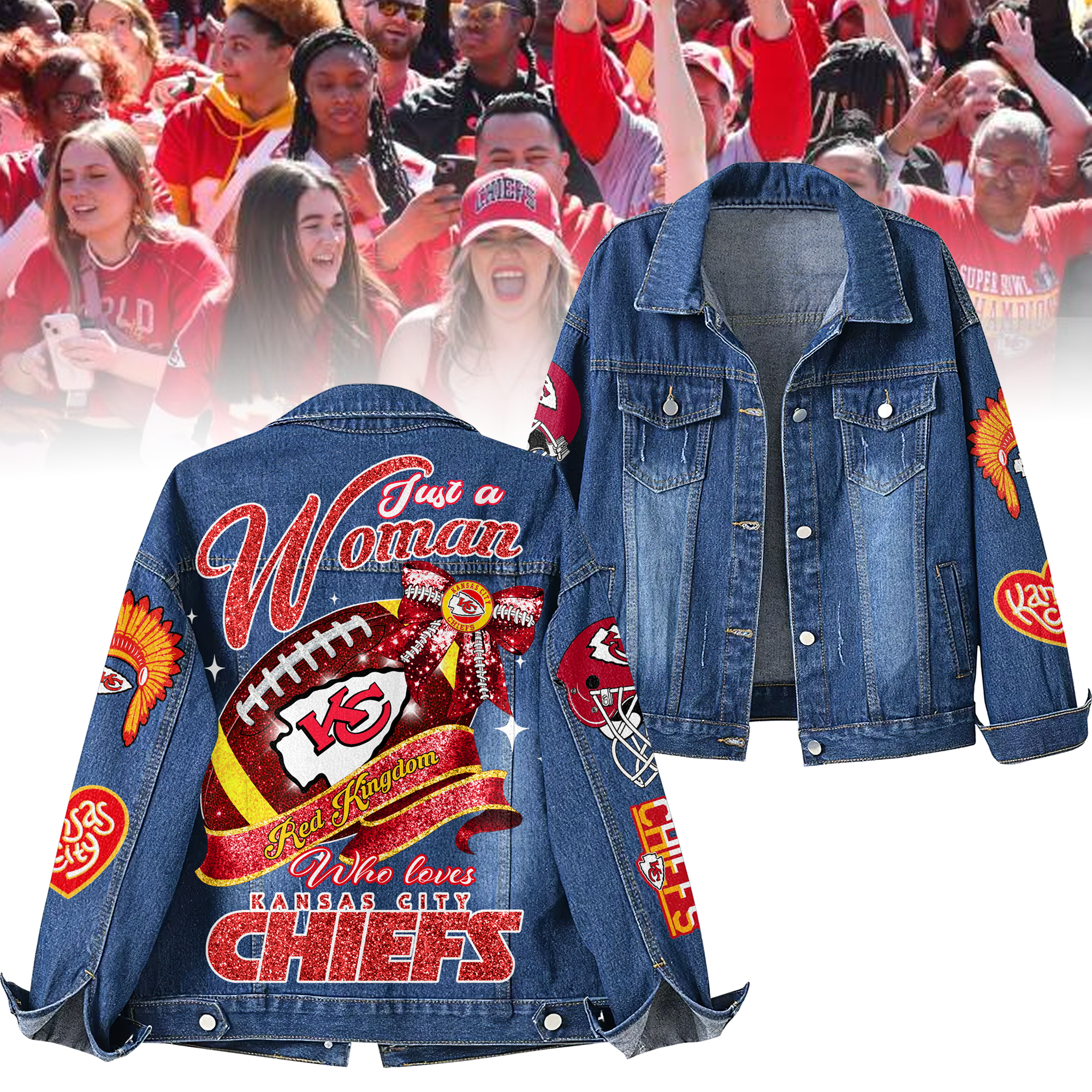 Sportswearmerch Kansas City Chiefs Denim Jacket Gift For Fans