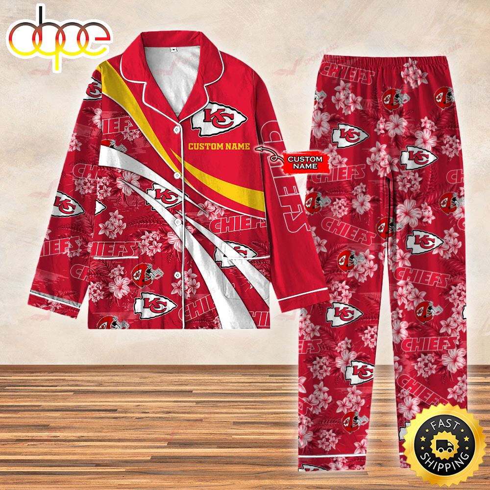 Sportswearmerch Kansas City Chiefs NFL 3D Personalized Christmas Personalized Pajamas For Fan